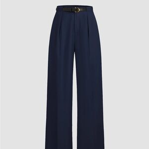 Elegant Navy Wide-Leg Pants